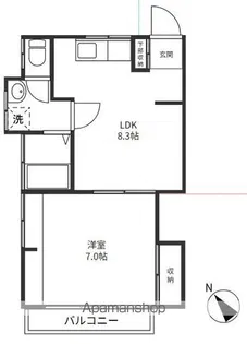 ハイスカイ山王Ⅱ【202号室】の間取り