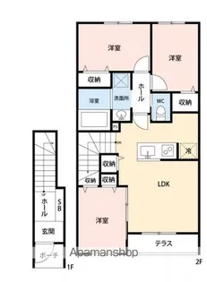フルール・メゾン【2階】の間取り
