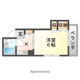 ひらた屋ハイツ【6階】の間取り