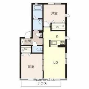 シャーメゾン磯上【1階】の間取り