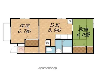 グリーンヒル【A号室】の間取り