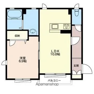 ウェル・クオーレ【101号室】の間取り