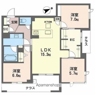 アルテーヌ浜寺元町(213-2)【1階】の間取り