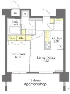 DIMUS勝どき【9階】の間取り