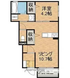 エランティス【102号室】の間取り