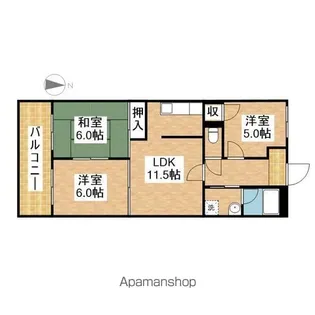 庄京ビル【2A号室】の間取り