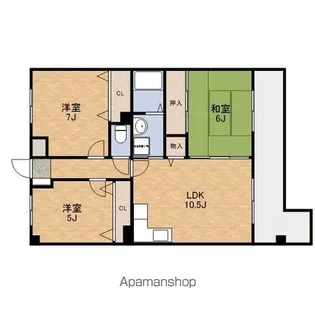 ロジュマン泉佐野【405号室】の間取り