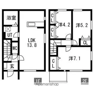 APISⅤ B棟【B-5号室】の間取り