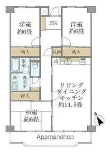 リバービュウハイツ【3階】の間取り