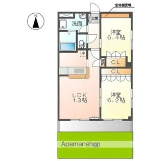 サウスビュー【1階】の間取り