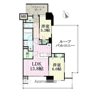 クレアホームズフラン榴岡公園【603号室】の間取り