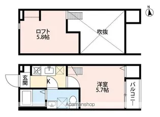 アルモ花園【2階】の間取り