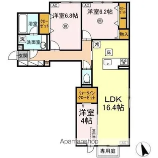 トリシア寺塚【1階】の間取り