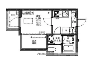 1Kの間取り画像