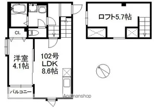 ポラリス箱崎5【102号室】の間取り
