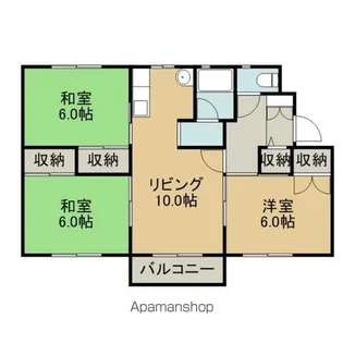 ラ・ネージュ函館C棟【201号室】の間取り