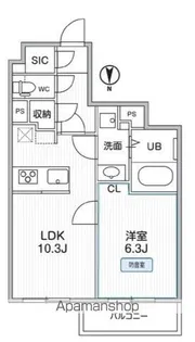 THE PALMS MUSE 新江古田【106号室】の間取り