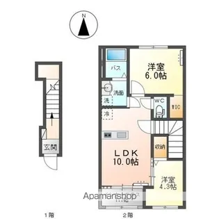 保原町アパート【203号室】の間取り