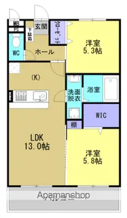 ソルーナ松橋【4-A号室】の間取り