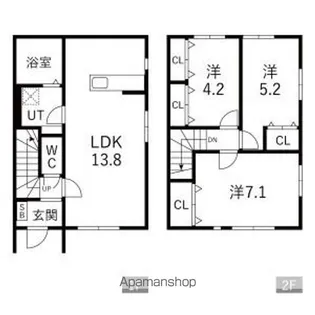 つしだ.COM【E-2号室】の間取り