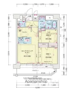 プレリス浅間町フォルテラ【13階】の間取り