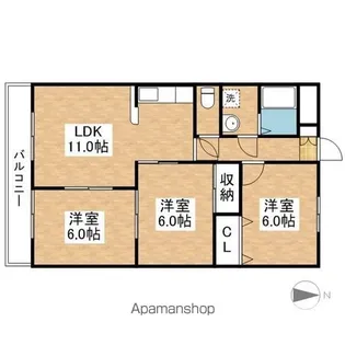 クレスト21 N棟【2階】の間取り