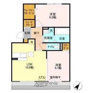 カーザ・ビアンカ【1階】の間取り