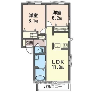 シャーメゾンエノモトⅠ【202号室】の間取り