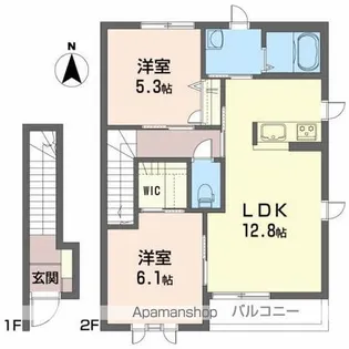 ブランシェ山の手C【2階】の間取り