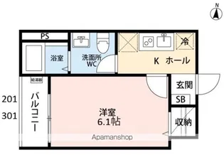ISARHAUS蒔田【2階】の間取り