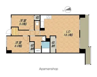グローバル堅田Ⅱ【1302号室】の間取り