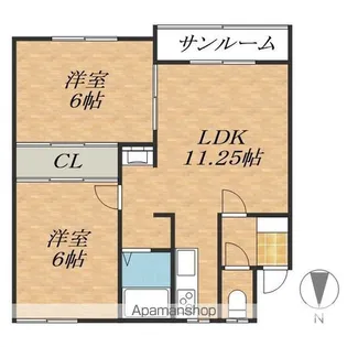 コーポ202B【1階】の間取り