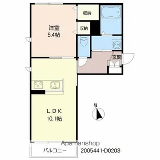 トップスターコート宮崎D棟【2階】の間取り