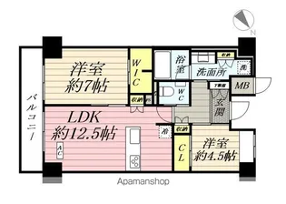 クラシアム神奈川台場【115号室】の間取り