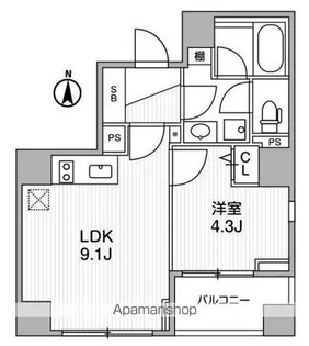 LIGHTHOUSE西新宿【5階】の間取り