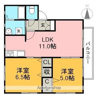 メゾン雲母【1階】の間取り