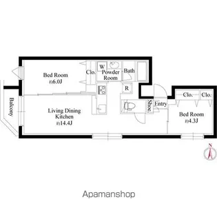 グランパセオ代々木上原Ⅱ【1階】の間取り