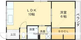 昌栄ハイツ【2階】の間取り