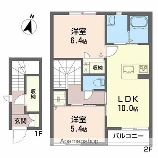 シャーメゾン・ポルトA【2階】の間取り