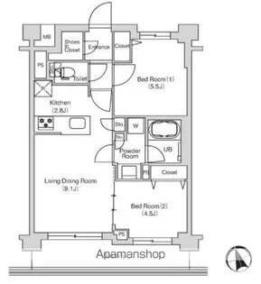 東京都中野区白鷺1丁目【マンション】の間取り