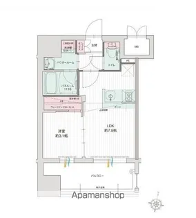 グランフォーレプライム千早【1304号室】の間取り