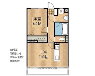 モンマルトルB【205号室】の間取り