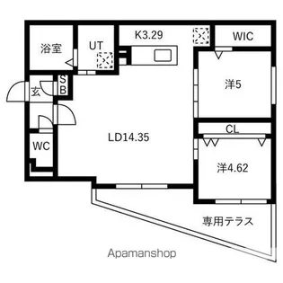 AーBIC厚別中央【1階】の間取り