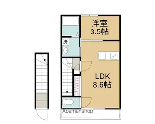CASA PACIFICA 喜田村【2階】の間取り