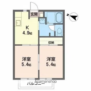 アメニティタウンA【2階】の間取り