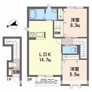 グリーンフォレスト【2階】の間取り