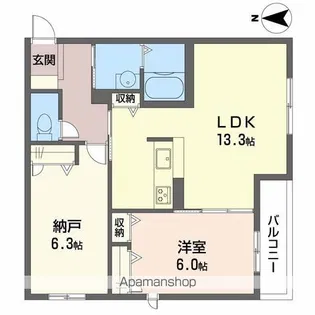 ヌーベル上之島A【2階】の間取り