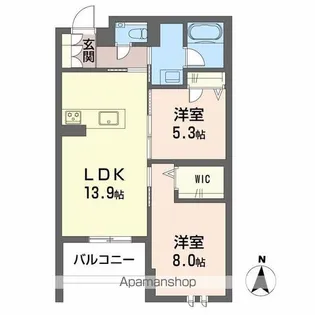 リーベン メーア【2階】の間取り