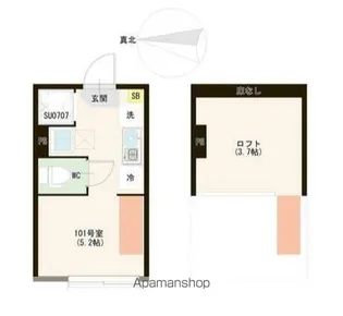 ハーモニーテラス富士見台Ⅳ【1階】の間取り