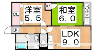 さんさん美章園(旧インマヌエル美章園)【6D号室】の間取り